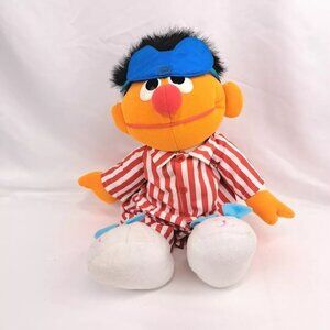 Vintage Tyco Sesame Street Sleep Snoring Ernie 1996 Talking Plush Needs Repair